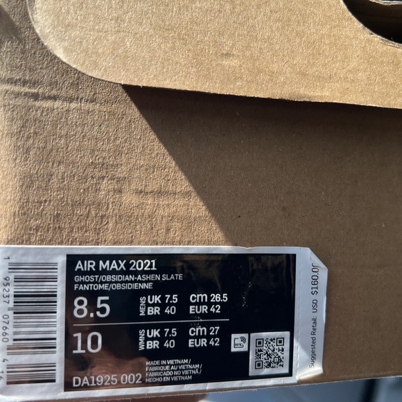 Nike Air Max 2021 Men's Shoes Ghost/Ashen Slate/Obsidian Mist/Obsidian Casual - Picture 12 of 14